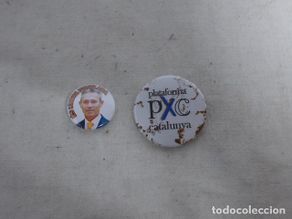 Military Antiques: Lote 2 antigua chapa politica de partido Plataforma x Catalunya, extrema derecha. Anglada.